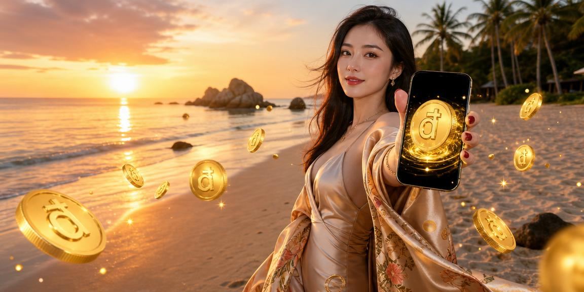 Người dùng tại bãi biển Phú Quốc sử dụng nền tảng cá cược trực tuyến trên điện thoại di động