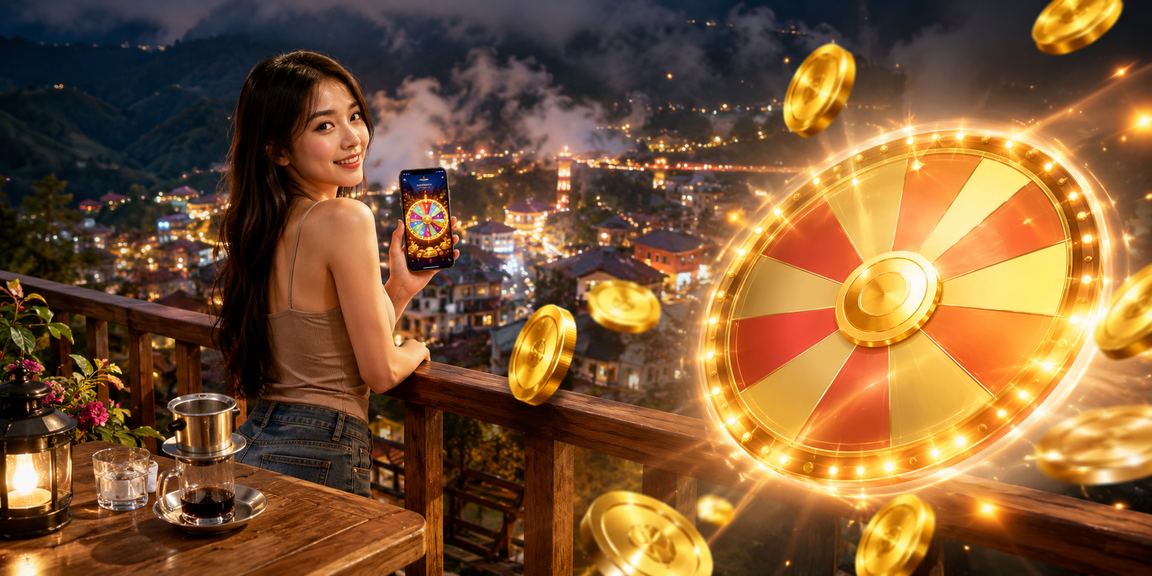 Người dùng tại Sa Pa tham gia Roulette trực tuyến trong quán cà phê giữa núi rừng